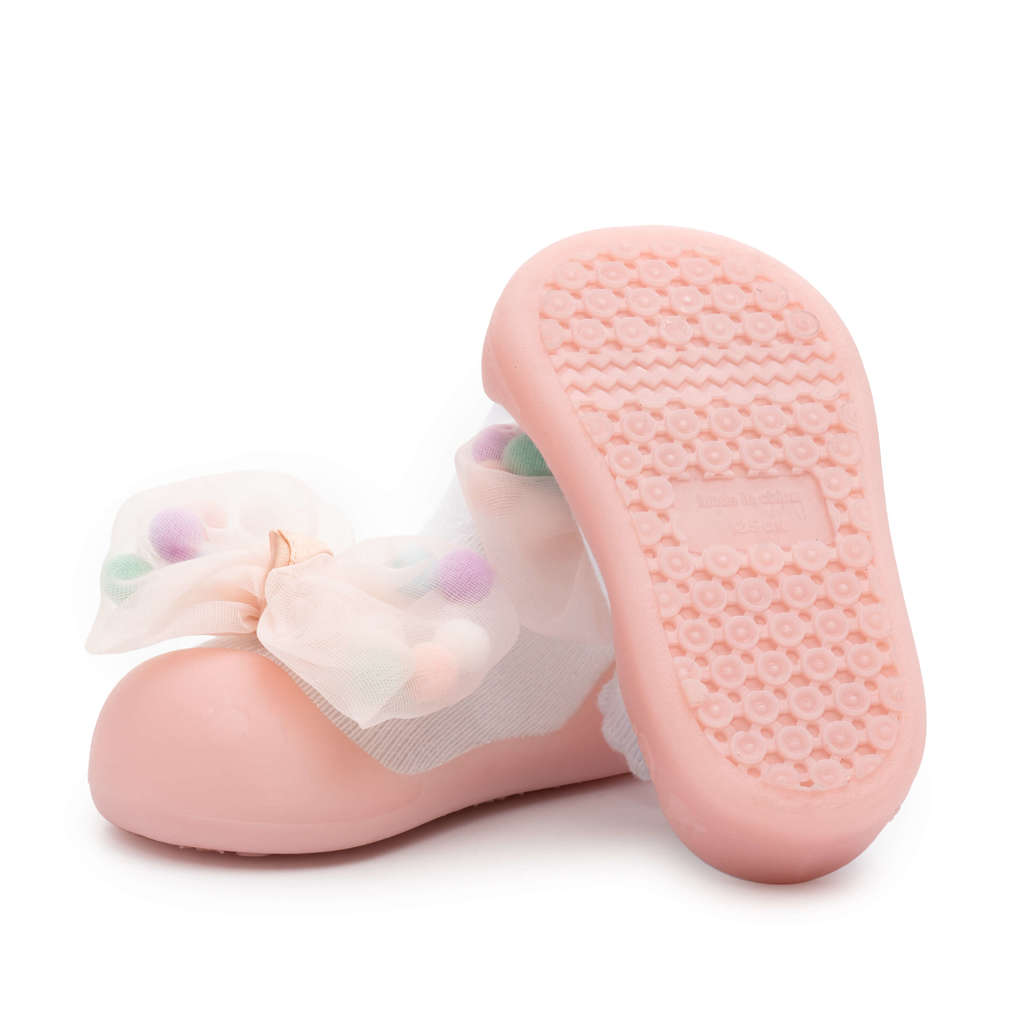 Pretty Pink Bows - Non-Slip Baby Shoe-Socks