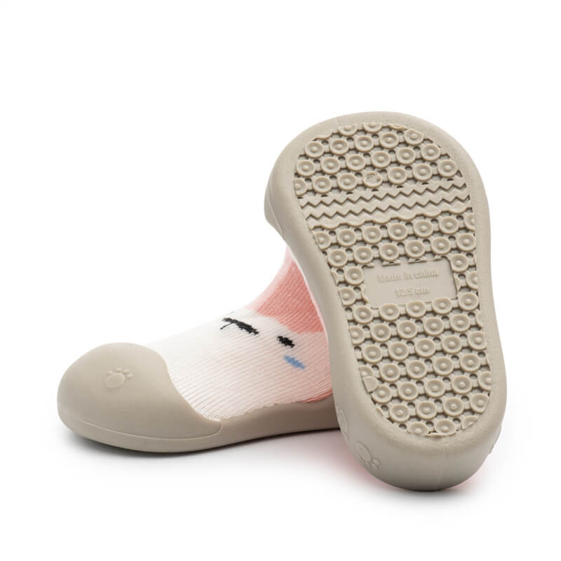 Pink Polar Bear - Non-Slip Baby Shoe-Socks