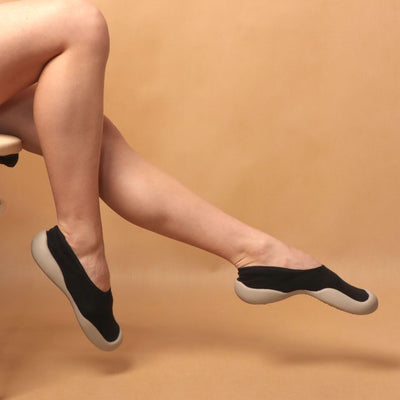 Bliss Foot - Low-Cut Simple Black Adult Sock-Shoes