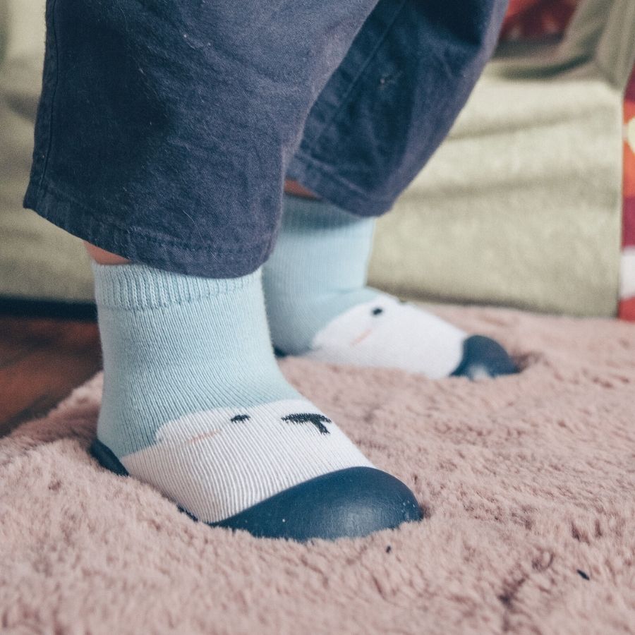 Blue Polar Bear - Non-Slip Baby Shoe-Socks