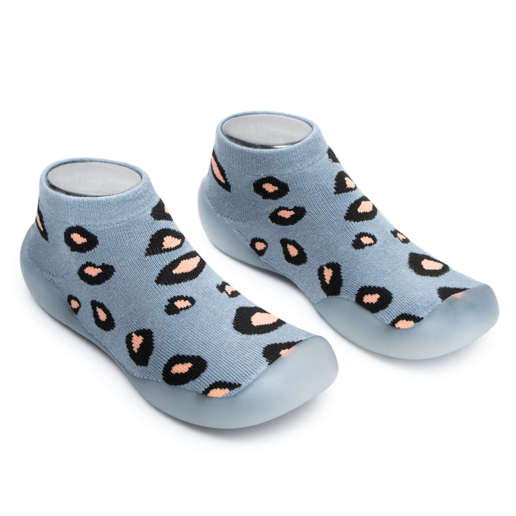 Bliss Foot - Blue Leopard Print Adult Sock-Shoes