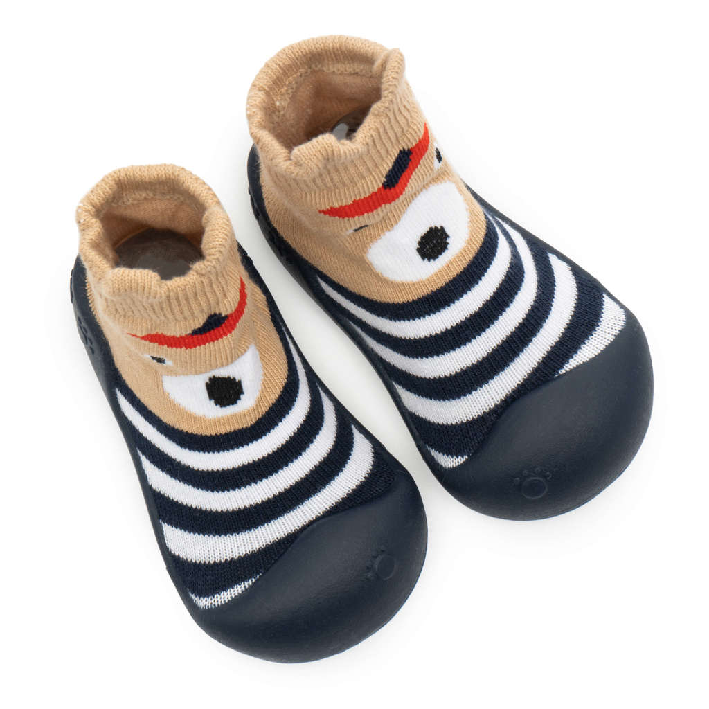 Navy Striped - Non-Slip Baby Shoe-Socks