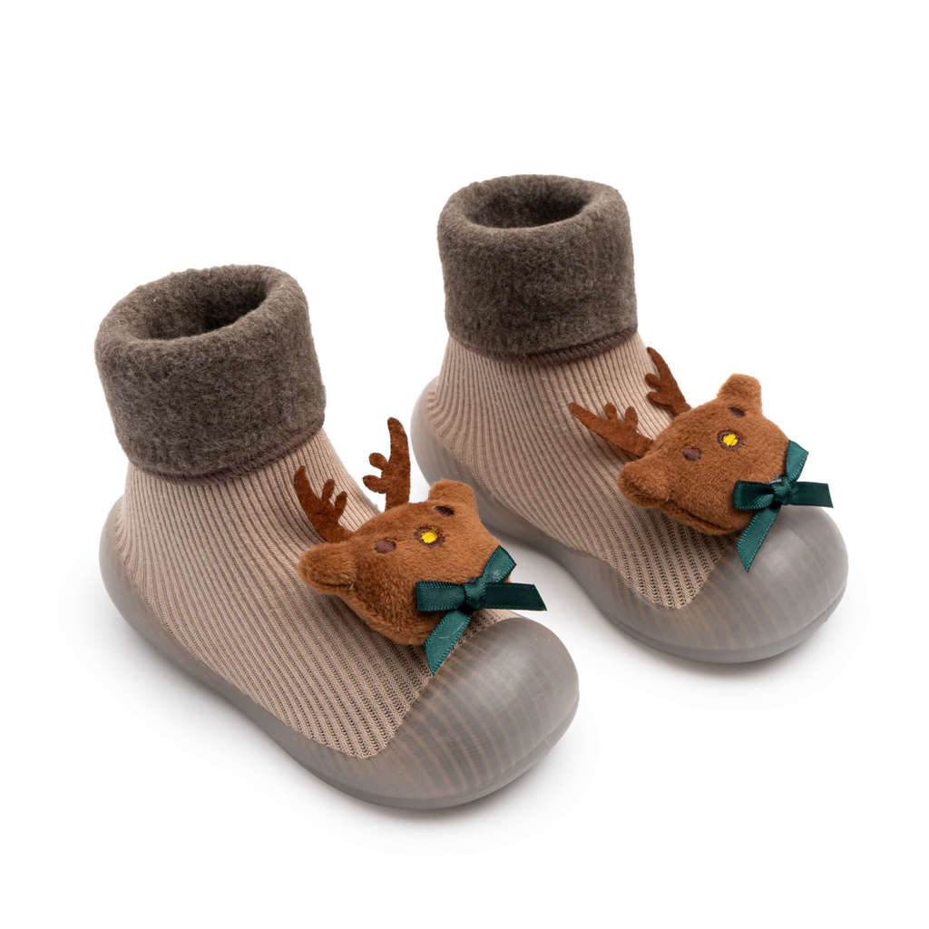 Neutral Love Christmas Theme - Non-Slip Baby Shoe-Socks