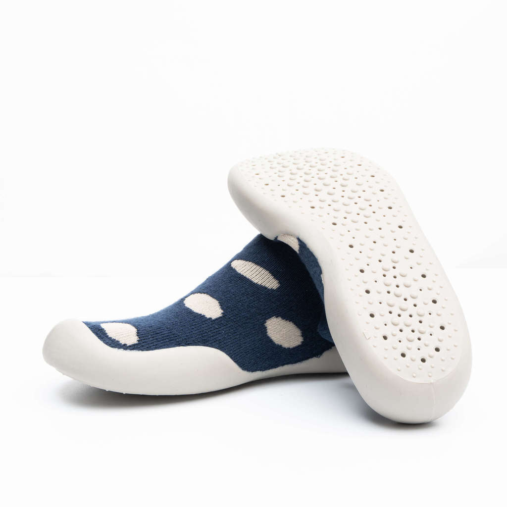 Bliss Foot - Blue Polka Dot Adult Sock-Shoes