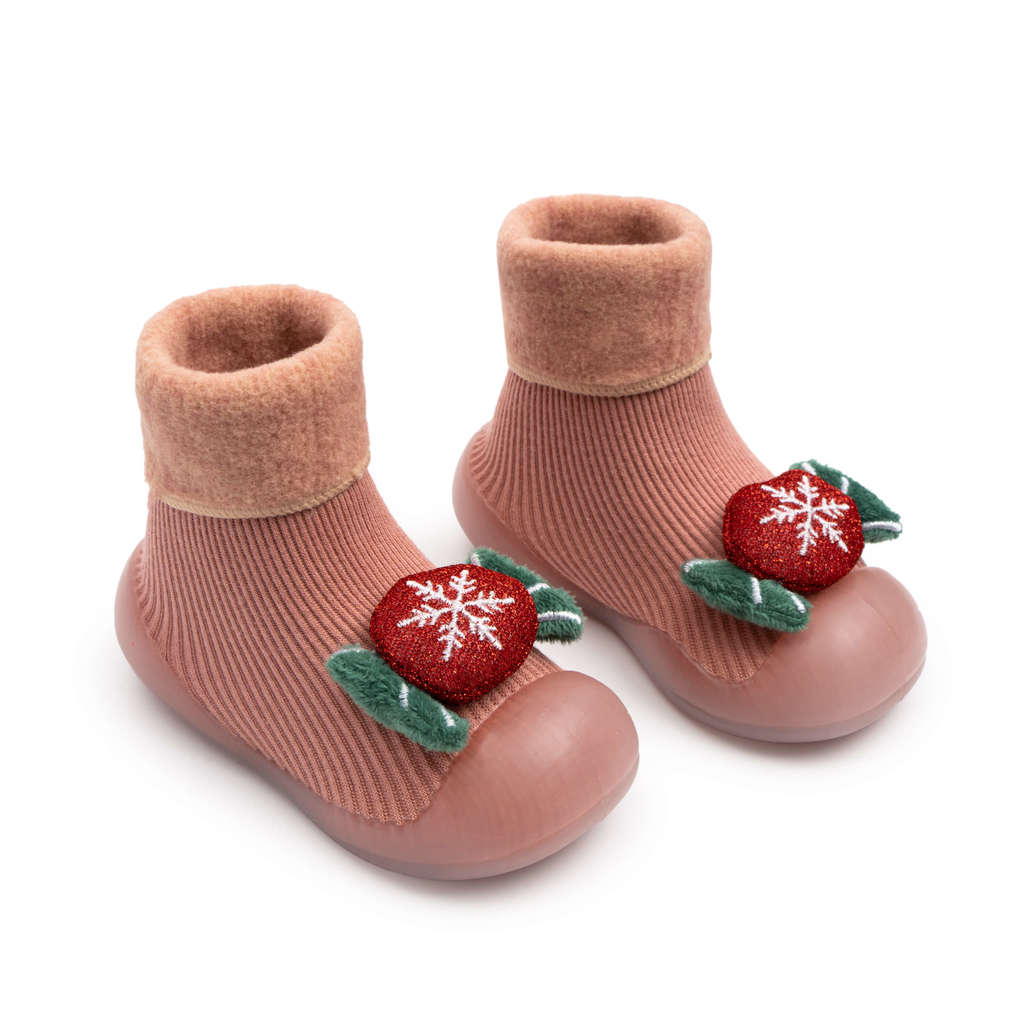 Neutral Love Christmas Theme - Non-Slip Baby Shoe-Socks